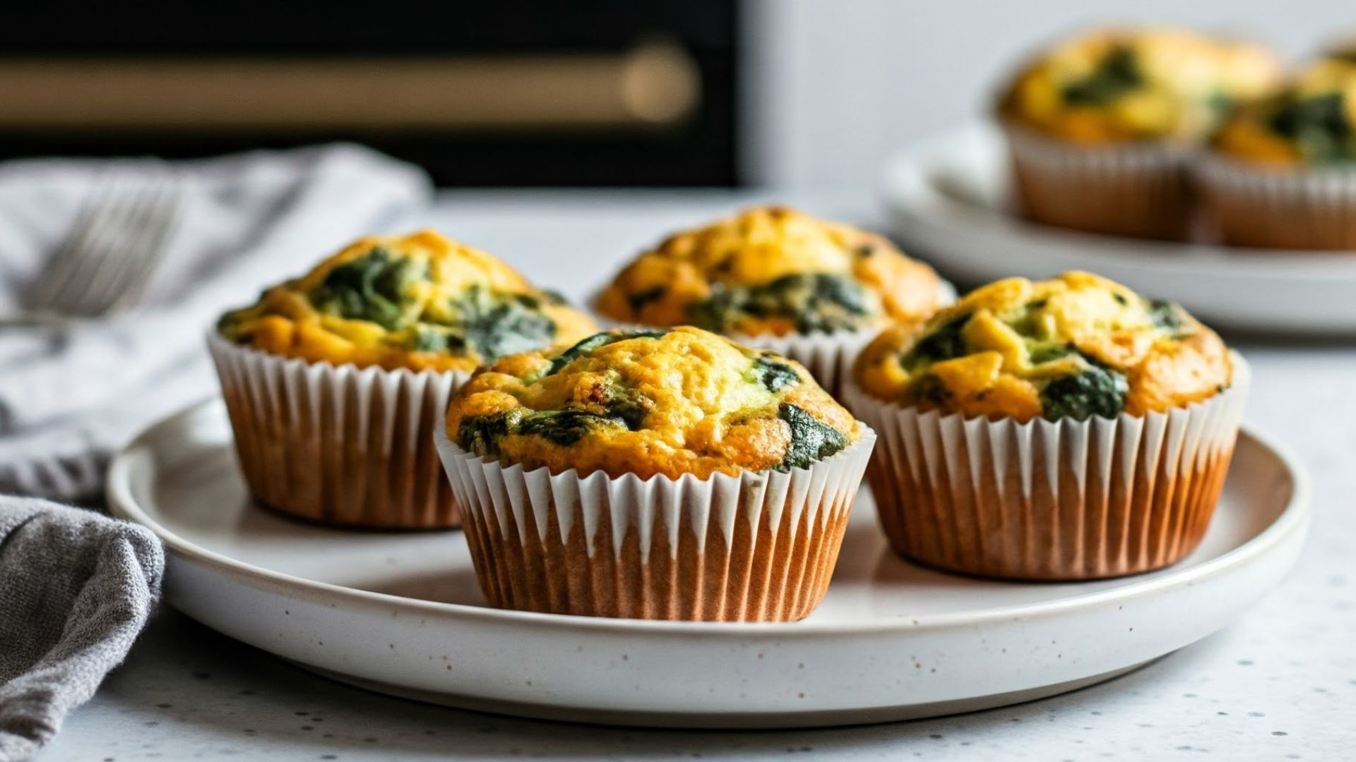 Egg, spinach and feta muffins