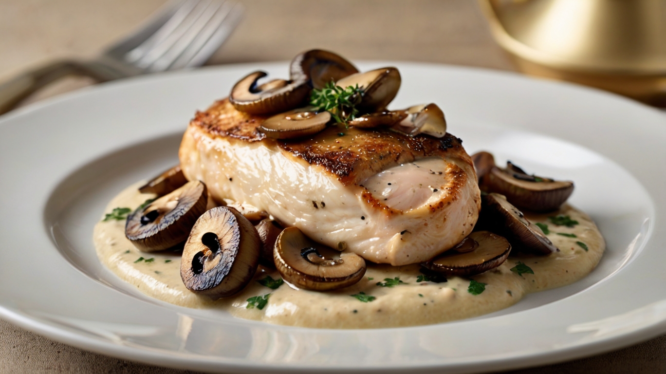 Pan-Seared Chicken Breasts with Mushrooms and Cream Sauce