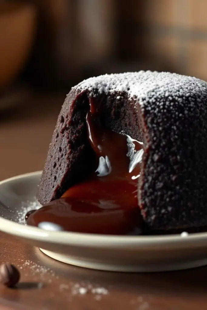 dark chocolate molten lava cake