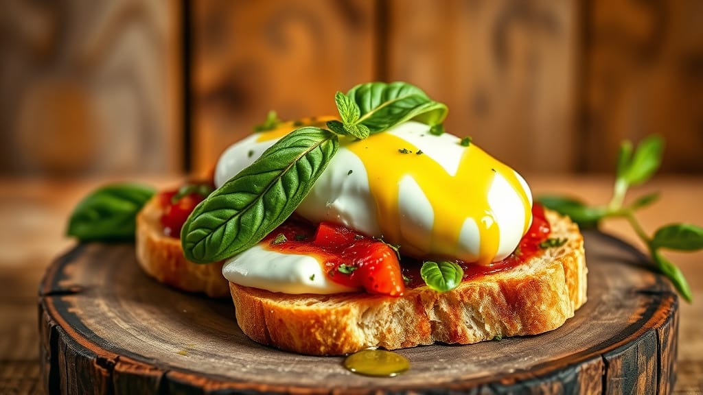 whipped burrata crostini