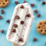 Cookie Dough Yogurt Pops, sprinkled with chocolate chips.