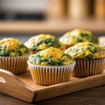 A tray of delicious spinach and feta egg muffins.